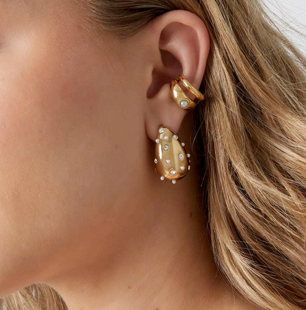 Hand Cuff Me Ear Cuffs - Gold