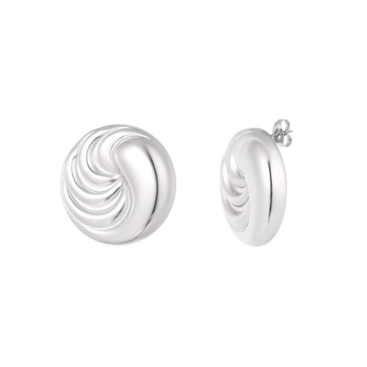 Twister Earrings, Silver