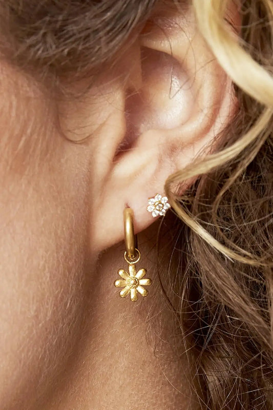 Golden Flower Hoops