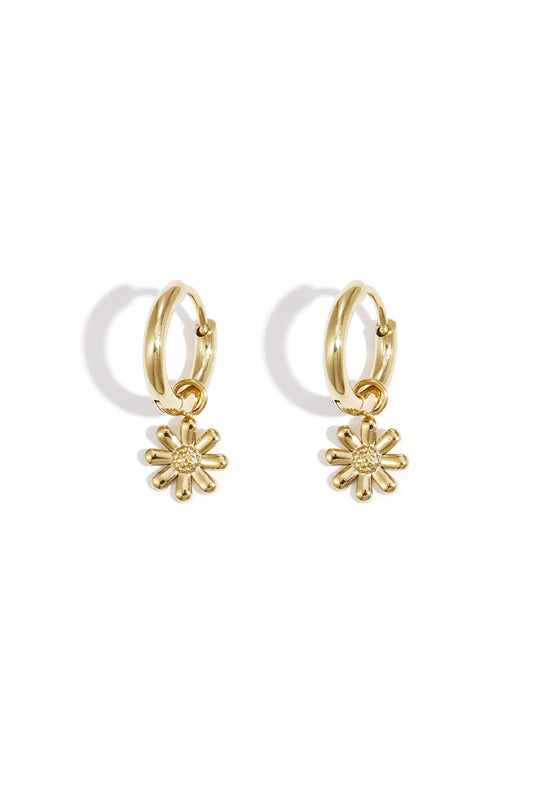 Golden Flower Hoops