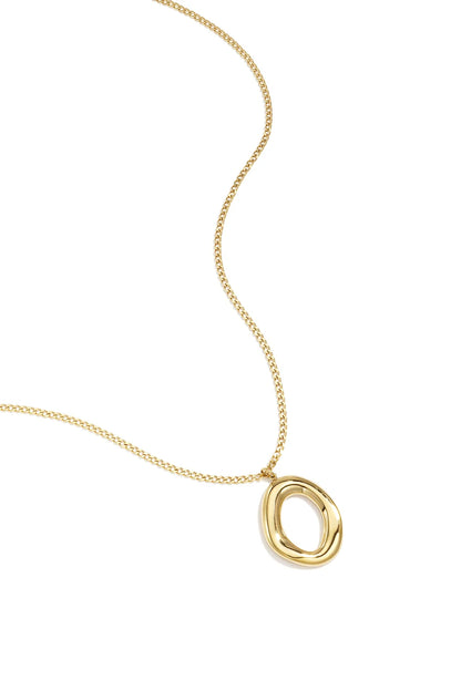 Necklace with Organic Oval-Shaped Pendant for Women