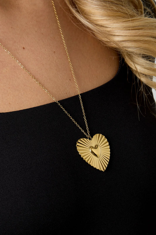 Lola's Stainless Steel Heart Pendant Necklace for Women