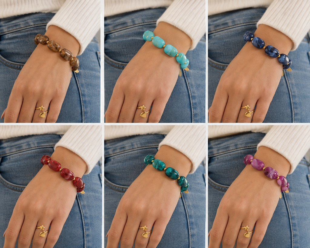 Candy Crush Armband  Kleurrijke Kralen Armband van RVS