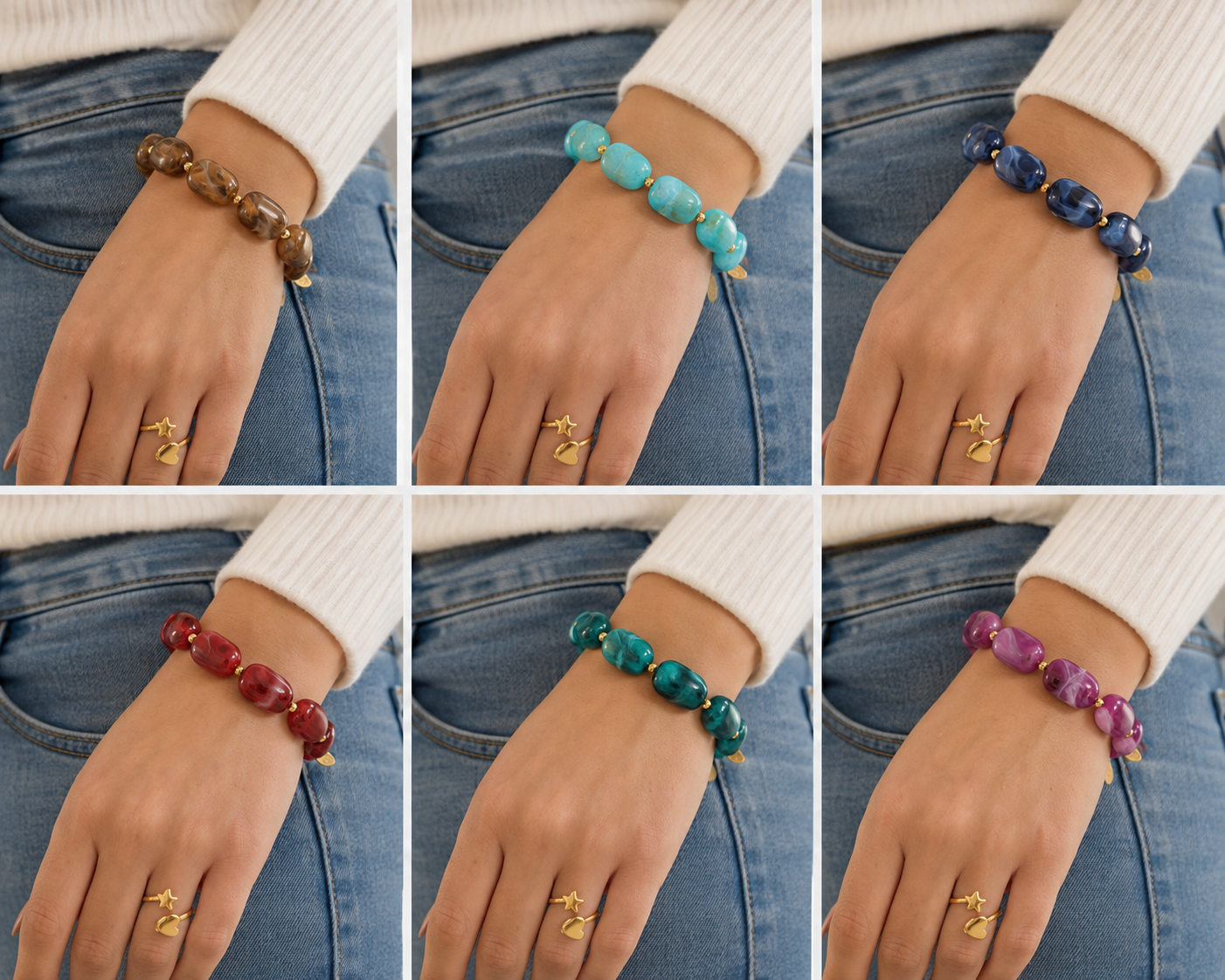 Candy Crush Armband  Kleurrijke Kralen Armband van RVS