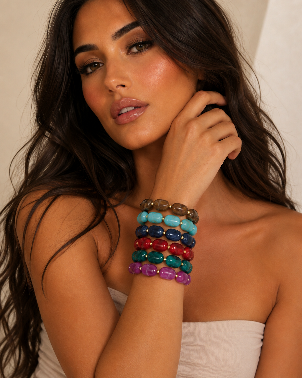 Candy Crush Armband  Kleurrijke Kralen Armband van RVS