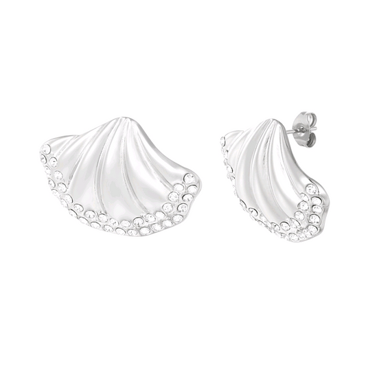 Mermaid Shimmer Earrings, Silver
