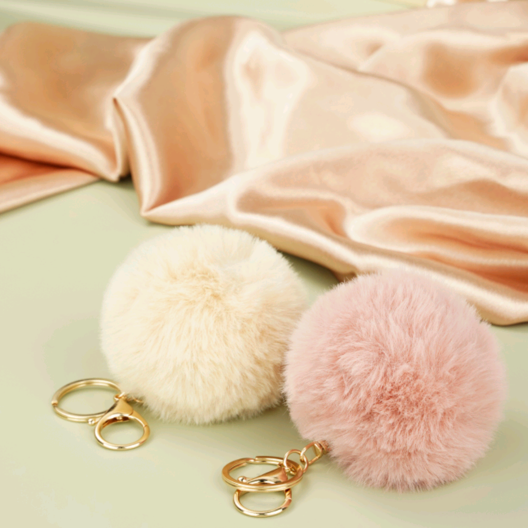 Pluche Puffy Bal Sleutelhanger
