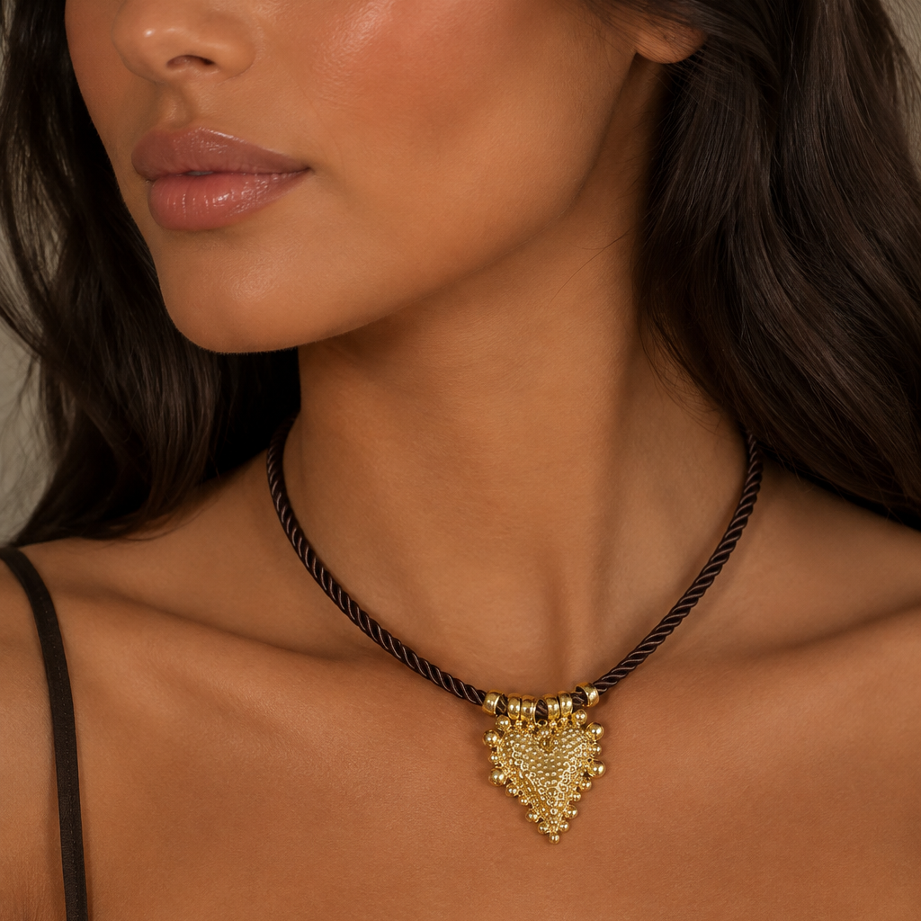 Lola's Charmed Ketting – Goudkleurige RVS Hart Ketting voor Dames